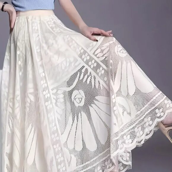 Boutique Dresses & Skirts - NEW! ELEGANT Lace A LINE FLOWY SKIRT SZ L